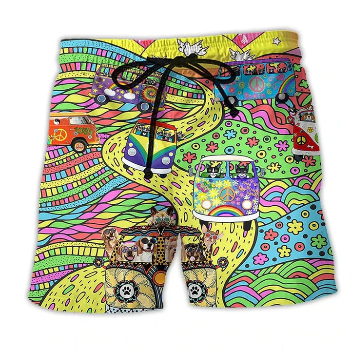 Zomerse heren zwemshort met opvallende graffiti-print. Perfecte strandmode, comfortabel en kleurrijk.