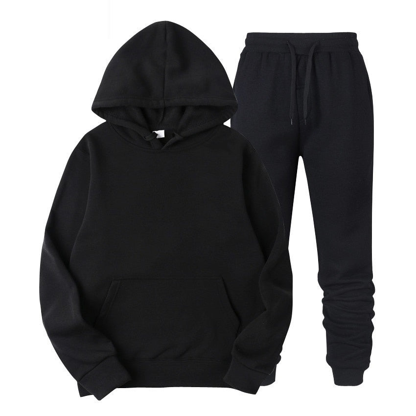 Grijs heren trainingspak met capuchon, comfortabele vrijetijdskleding set voor thuis.
