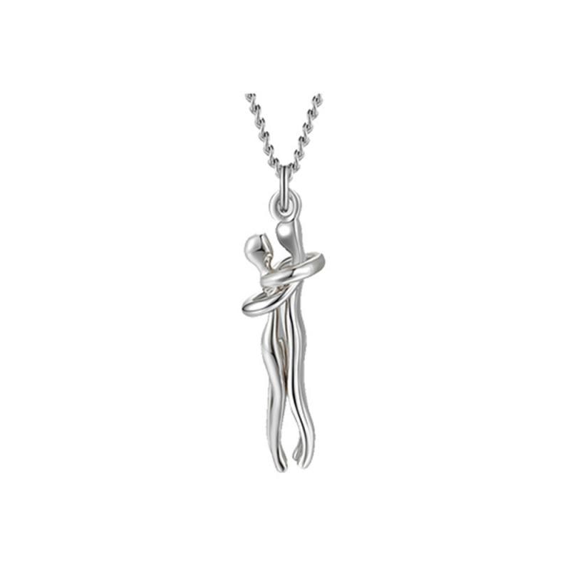 Goudkleurig RVS Omhelzing ketting, unisex sieraad dat warmte en liefde uitstraalt, jubileumcadeau.