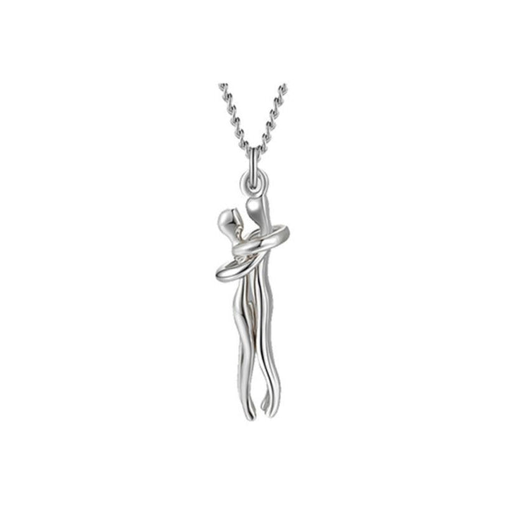 Goudkleurig RVS Omhelzing ketting, unisex sieraad dat warmte en liefde uitstraalt, jubileumcadeau.