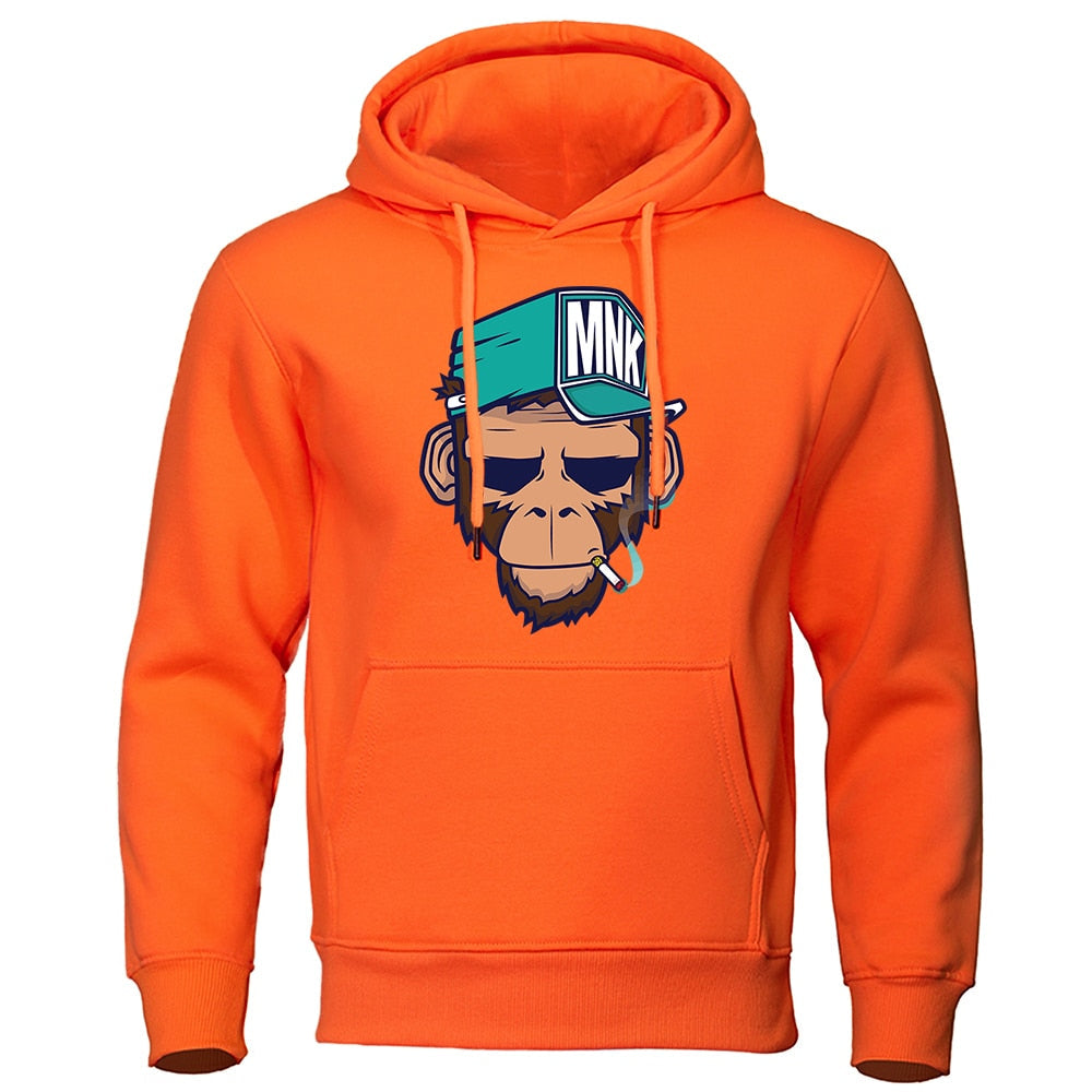 Stijlvolle heren hoodie met exclusief apenprint design, een must-have voor casual herenmode.
