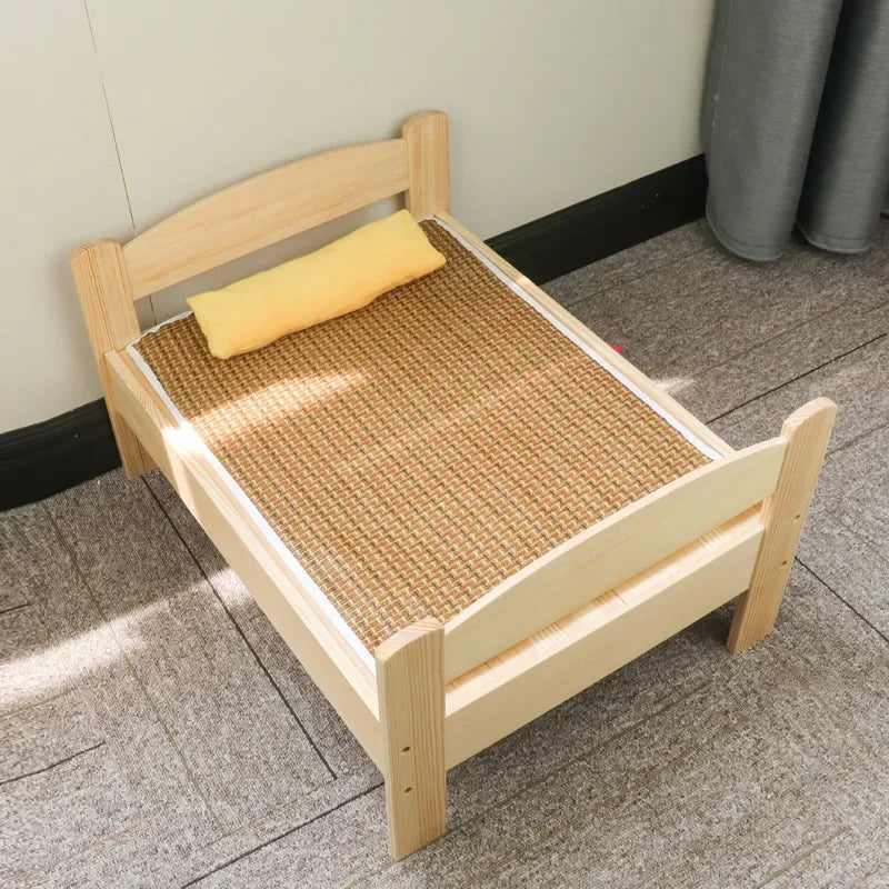 Stijlvolle houten hondenmand met comfortabel design; een duurzaam huisdierbed voor binnen, ideaal voor elke hond.