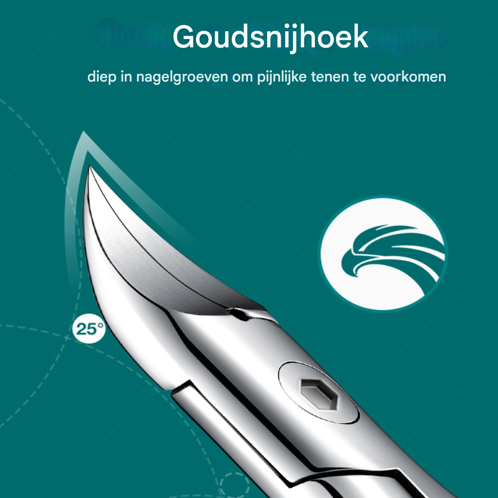 Professionele teennagelknipper voor dikke en harde nagels. Ergonomisch design vergemakkelijkt voetverzorging voor iedereen.