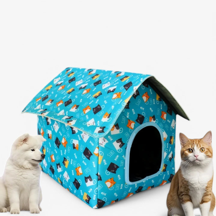 Waterdicht huisdierenhuis Nessa voor buiten; warm en comfortabel voor uw kat of hond.