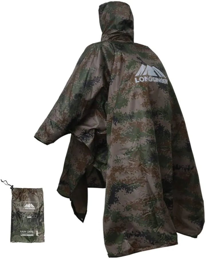 Multifunctionele all-weather regenponcho voor optimale bescherming tijdens outdoor avonturen.