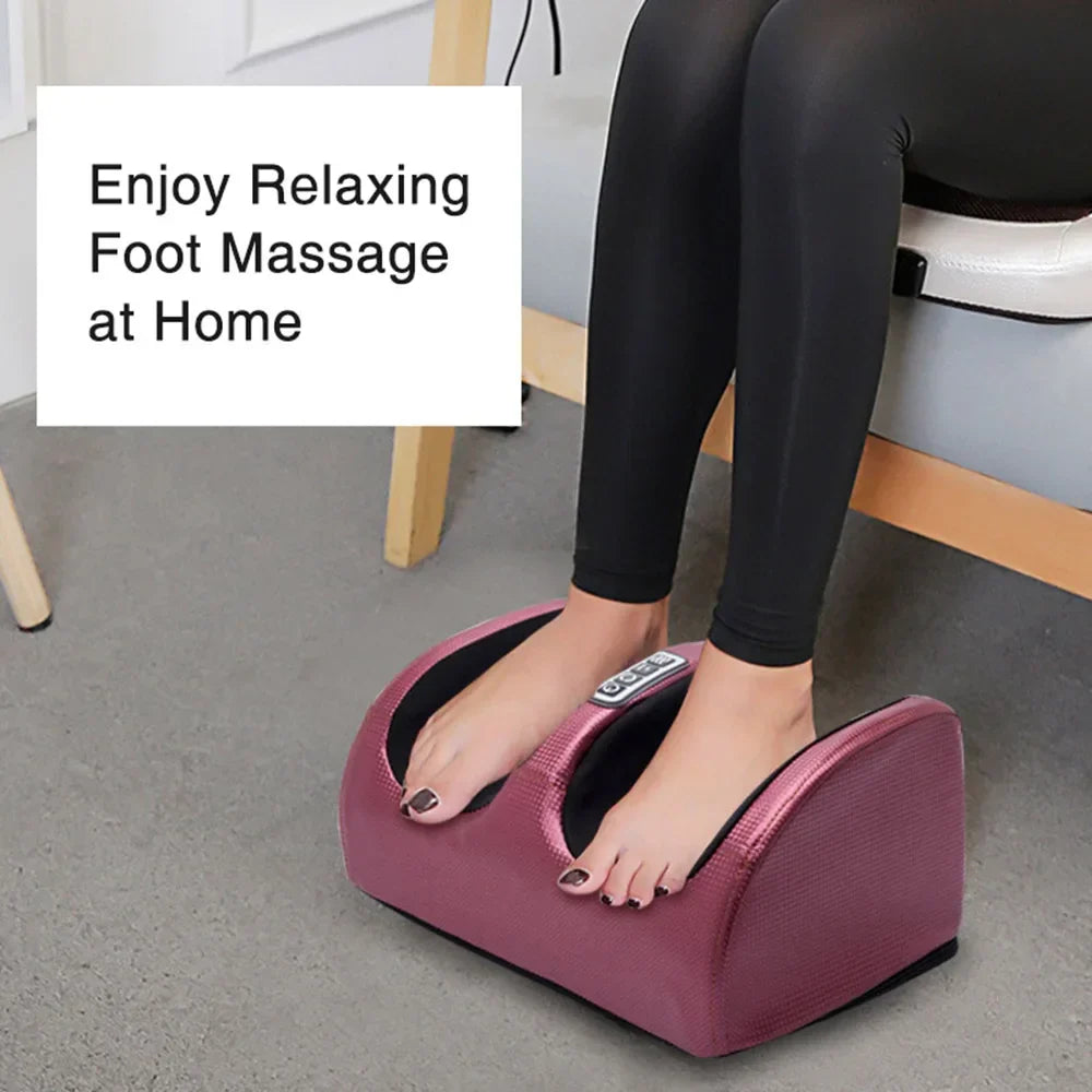 RelaxFoot elektrische voetmassager met warmtefunctie en shiatsu massage voor vermoeide voeten.