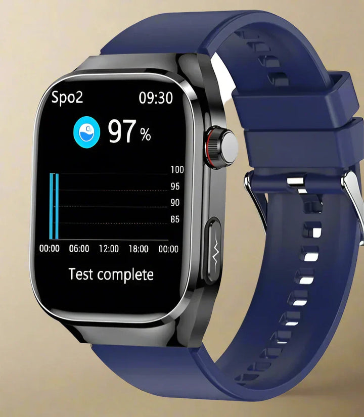 Gezondheidsmonitor: Smartwatch met bloedsuikermeter, ECG en hartslag. Perfect voor dagelijkse metingen.
