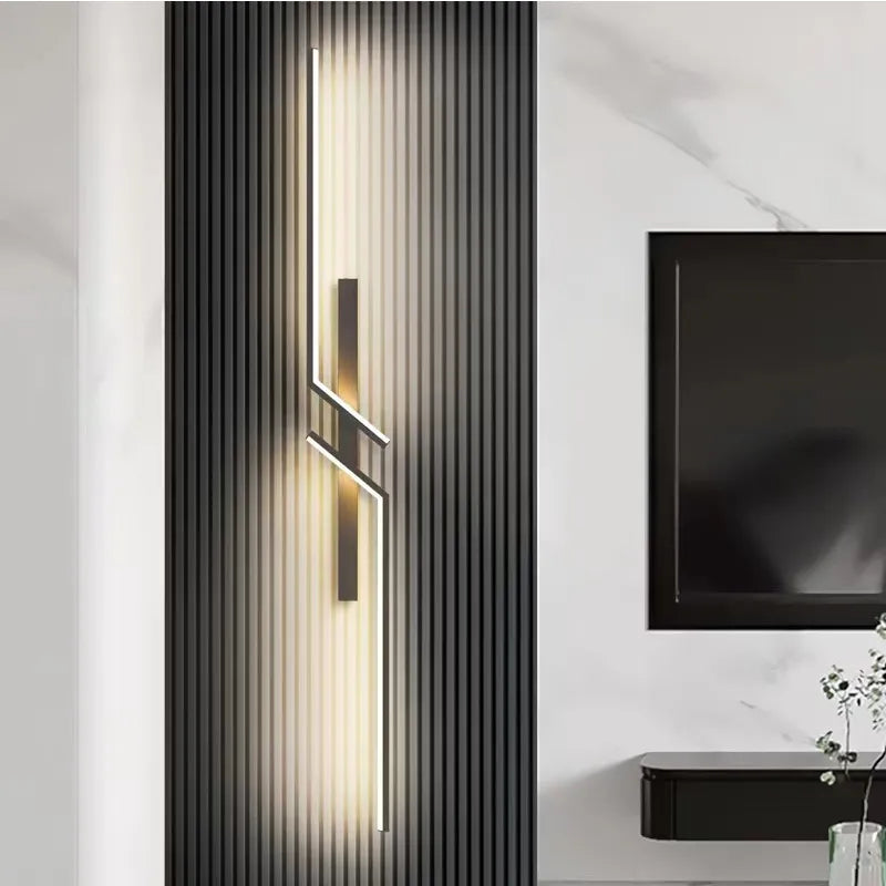 Moderne geometrische LED wandlamp Orvion, warm wit licht. Perfecte sfeerverlichting voor woonkamer/slaapkamer.