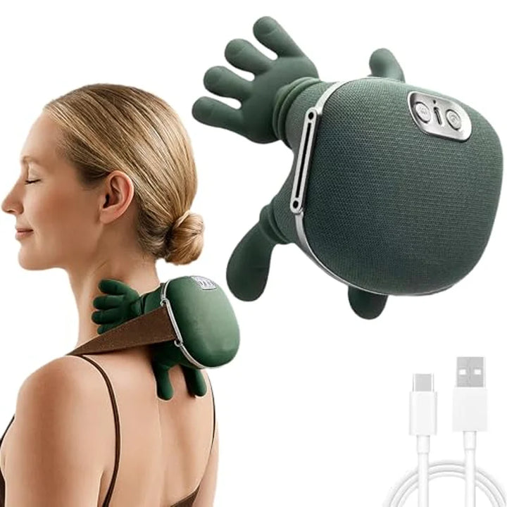 Draagbare 4D Shiatsu nek- & schoudermassager met warmte voor diepe ontspanning en spierpijn verlichting.