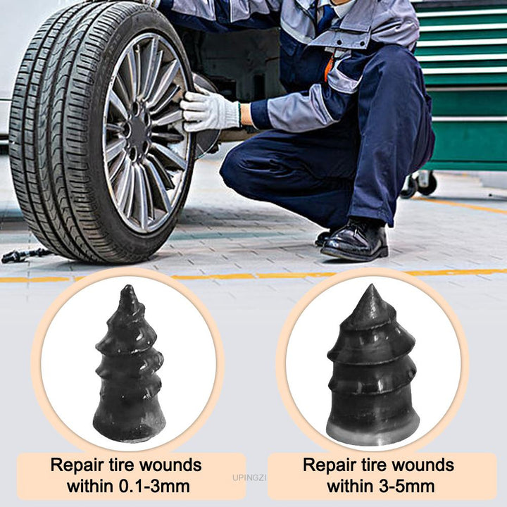 Compacte bandenreparatieset, ideaal voor auto, motor en vrachtwagen; altijd klaar voor lekke banden onderweg.