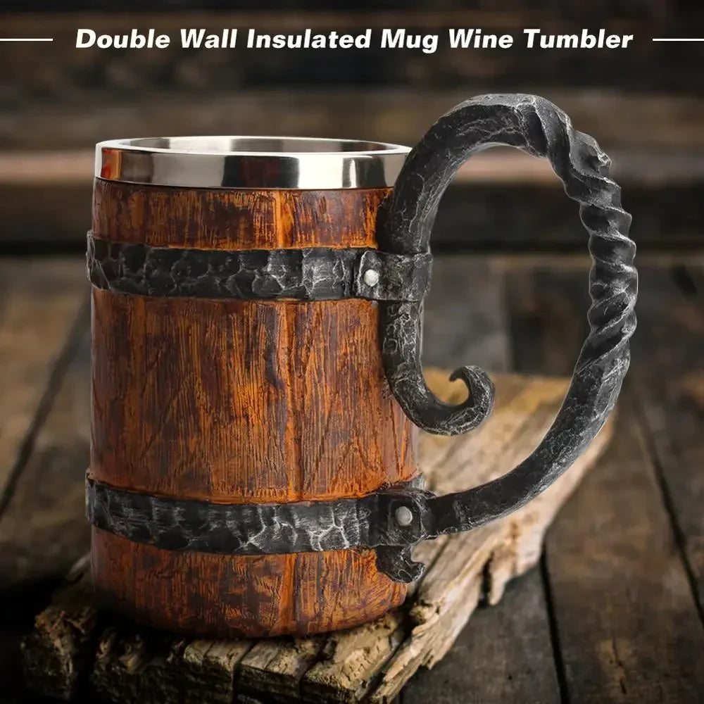 Stoere middeleeuwse mok, uniek Vaderdag cadeau voor mannen. Viking beker drinkgerei.