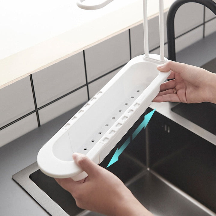 Compacte keuken organizer voor afwasmiddel, spons en borstel; ideaal voor opbergen keuken.
