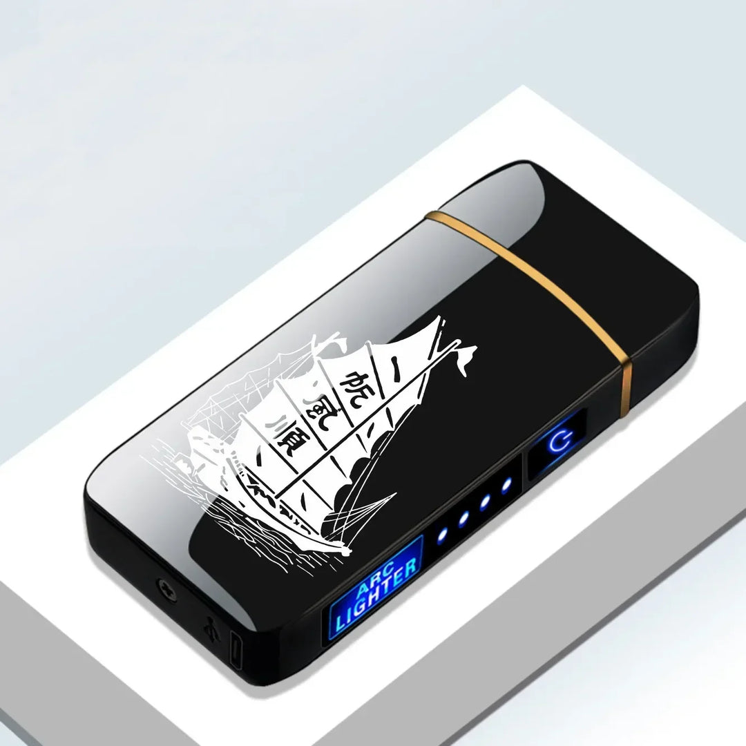 Elegante oplaadbare USB aansteker, winddicht met plasma technologie. Modern design.