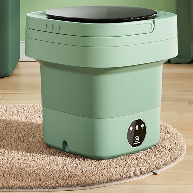 Efficiënte mini wasmachine-droger combo, ideaal voor studentenkamers en RV's; snel en stil wassen.