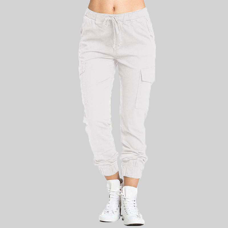 Trendy polyester dames cargo broek, een must-have voor casual en comfortabele outfits.