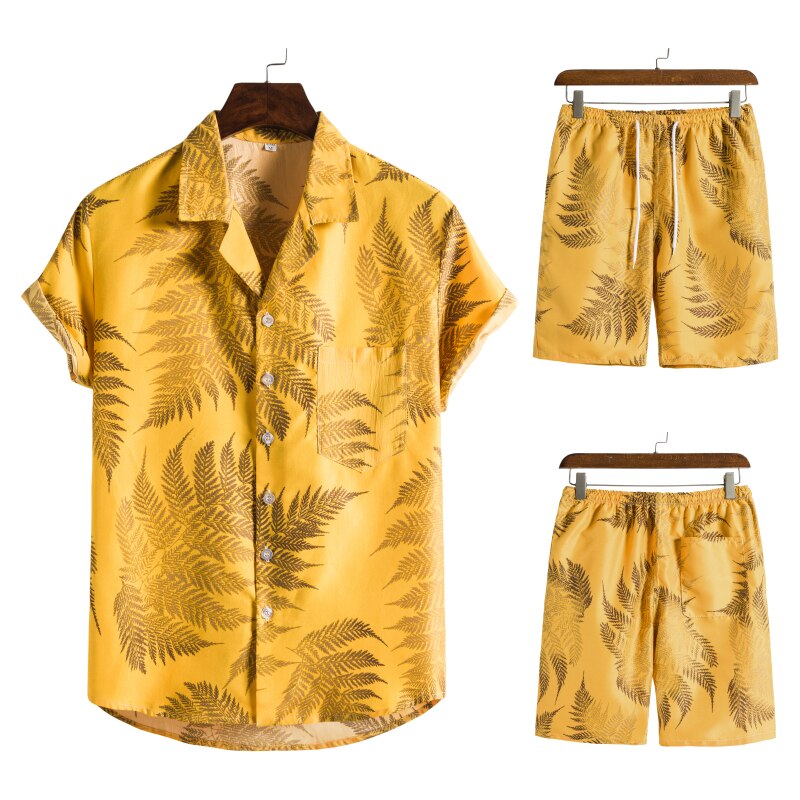 Stijlvolle heren Hawaï set, zomerse outfit voor vakantie, strand of festivals. Comfortabel & trendy.
