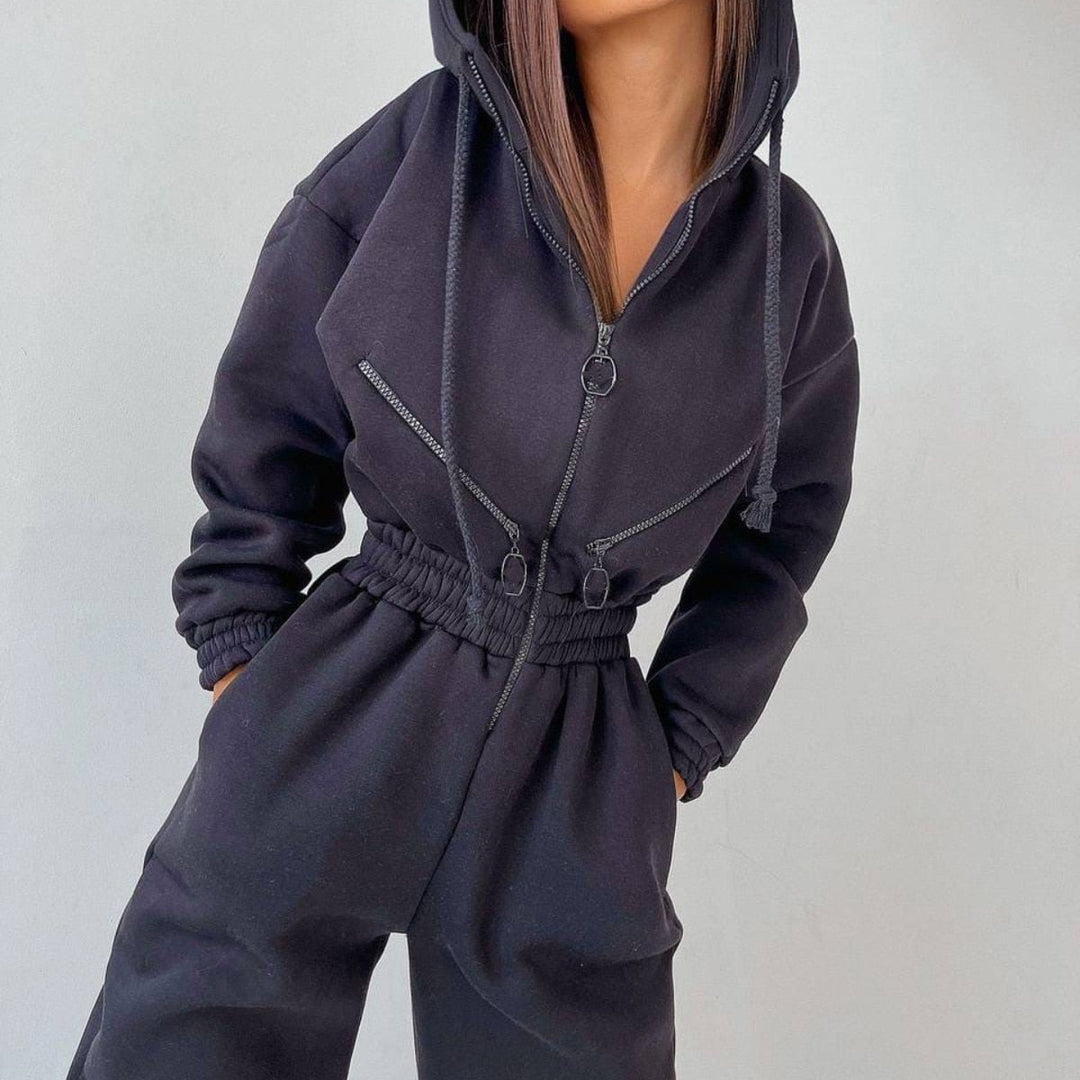 Zacht aanvoelend dames hoody huispak, jouw go-to voor ontspanning thuis.