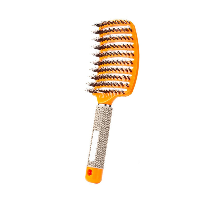 Efficiënte haarborstel die het haar ontklit zonder trekken, voor gezonde haarverzorging.