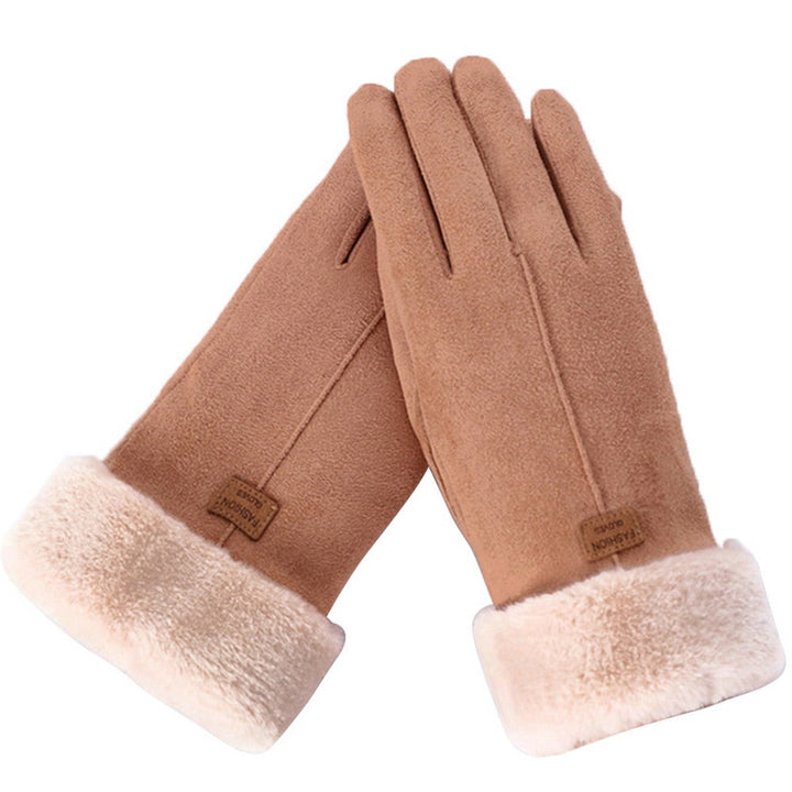 Elegante dames touchscreen handschoenen, waterdicht en warm fleece voor een winterse stijlvolle look.