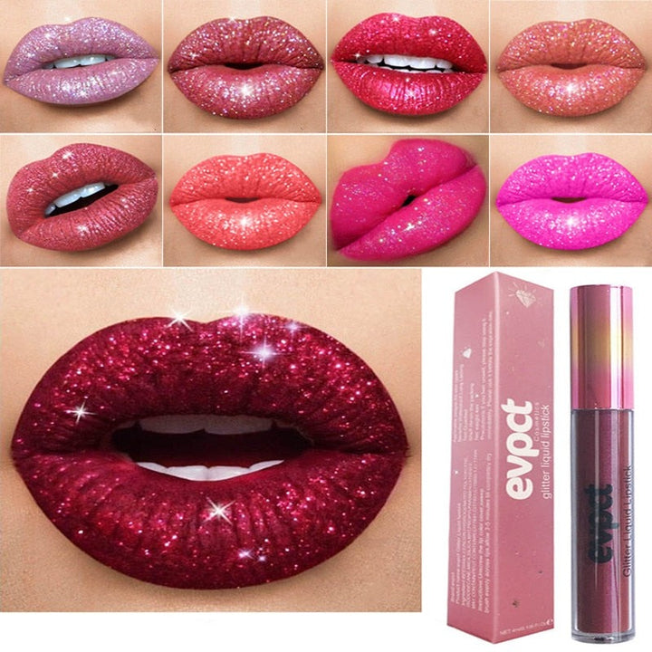 Waterproof diamanten lippenstift met intense glans, hydraterend en langhoudend voor perfecte lippen.