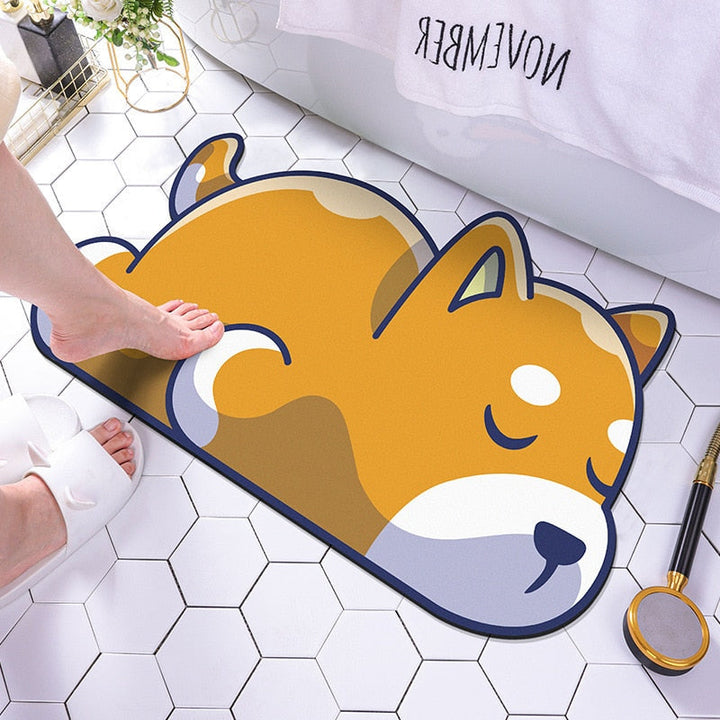 Kindvriendelijke vrolijke badmat, antislip en comfortabel voor de hele familie. Sneldrogend badkamer textiel.