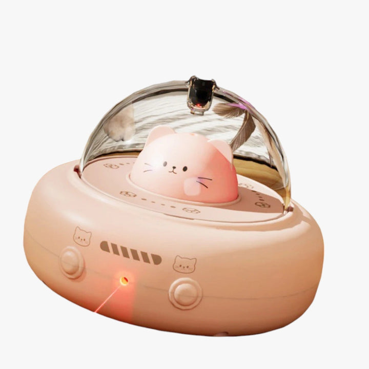 Speelgoed voor katten: een USB-oplaadbare laser met regenbooglicht, perfect voor het stimuleren van actieve huisdieren.
