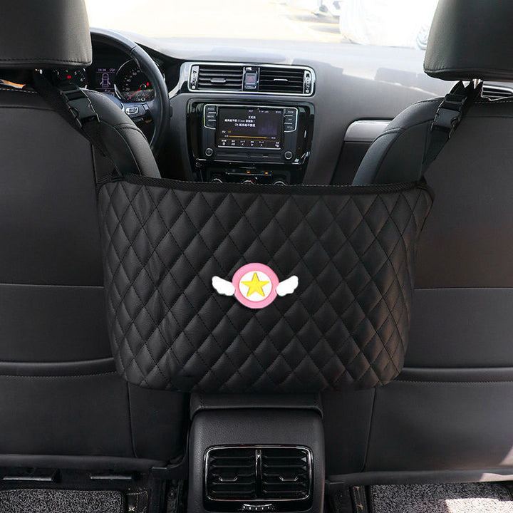 Handige auto gadget: een multifunctionele organizer voor de achterbank. Perfect voor lange reizen.