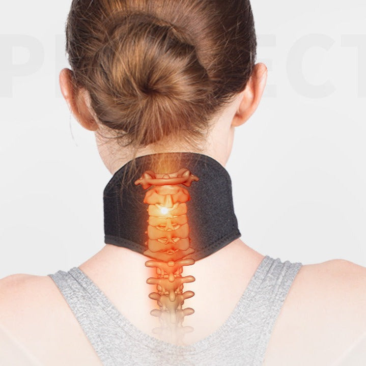 Unisex magnetische nekbrace met toermalijn voor zelfverwarmende verlichting bij nekpijn en spierspanning.