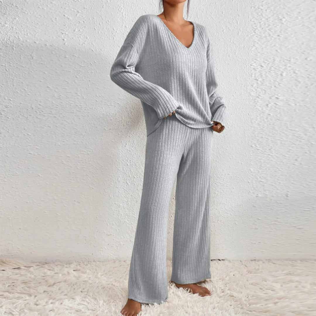 Comfortabel dames gebreid huispak, tweedelige set, ideaal voor elk seizoen thuis.