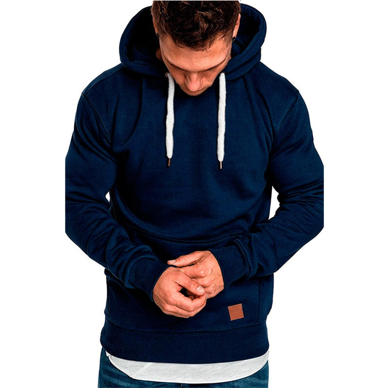 Veelzijdige heren trui voor winter, lente, herfst. Casual hoodie met buidelzak en capuchon, voor dagelijks comfort.