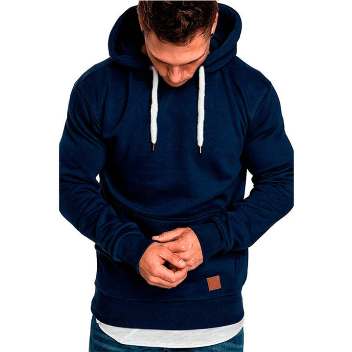 Veelzijdige heren trui voor winter, lente, herfst. Casual hoodie met buidelzak en capuchon, voor dagelijks comfort.