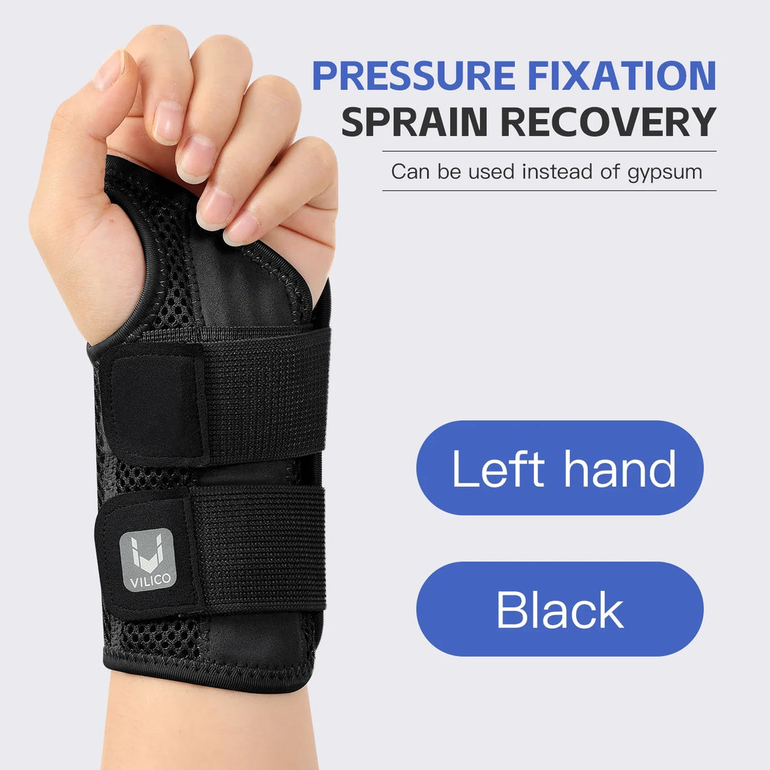 Ergonomische polsbrace met spalk, ideaal voor carpaal tunnel, artritis, peesontsteking en herstel.