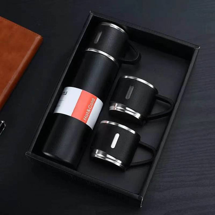 Unisex roestvrije thermoskan voor warme dranken; houdt koffie/thee 12u warm. Perfect voor onderweg.