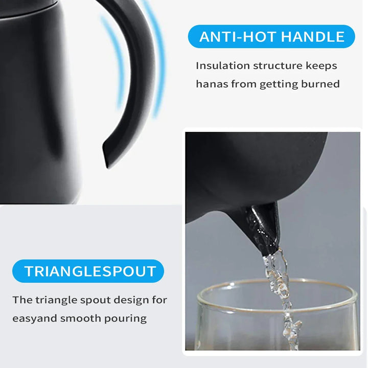 ThermoBrew isolierkan 0,5 liter voor warme koffie, thee of koude dranken. Duurzaam RVS, perfect voor onderweg.