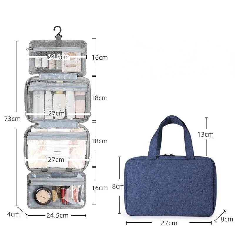 Duurzame reis cosmetica organizer; houdt make-up veilig en droog op reis.