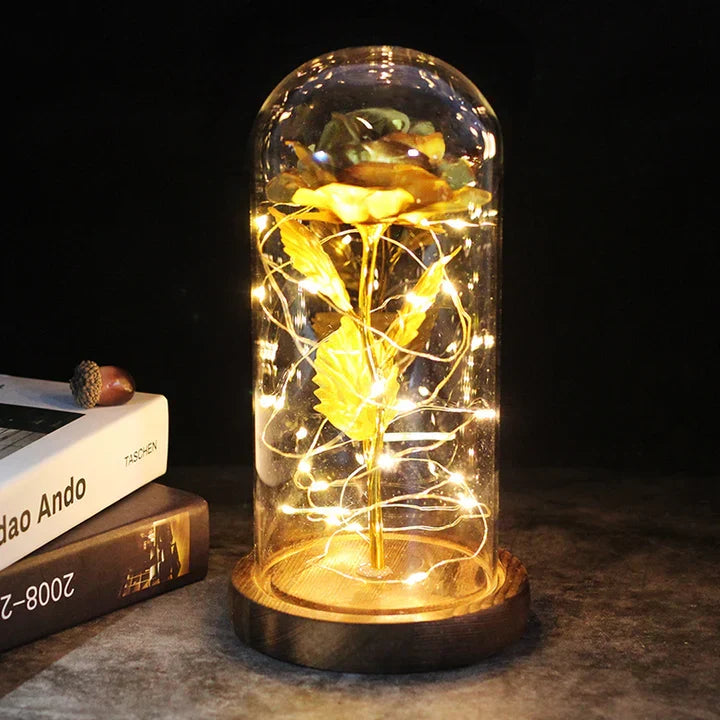Romantische sfeerlicht rozenlamp, creëert warmte. Ideaal voor jubileum of liefdesgeschenk.