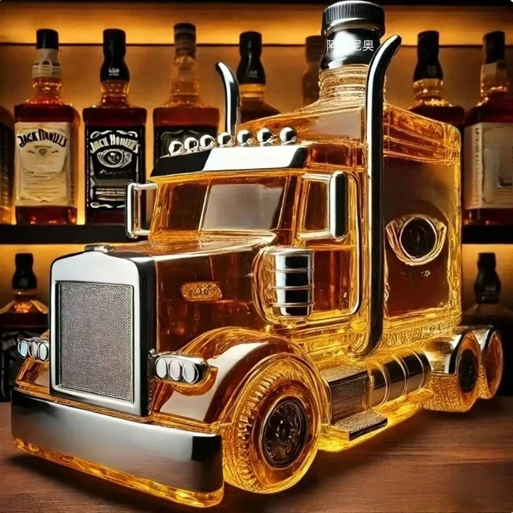 Hoge kwaliteit glazen vrachtwagen decanteerder (350ml) voor whiskey. Functionele en decoratieve fles voor spirituosen.