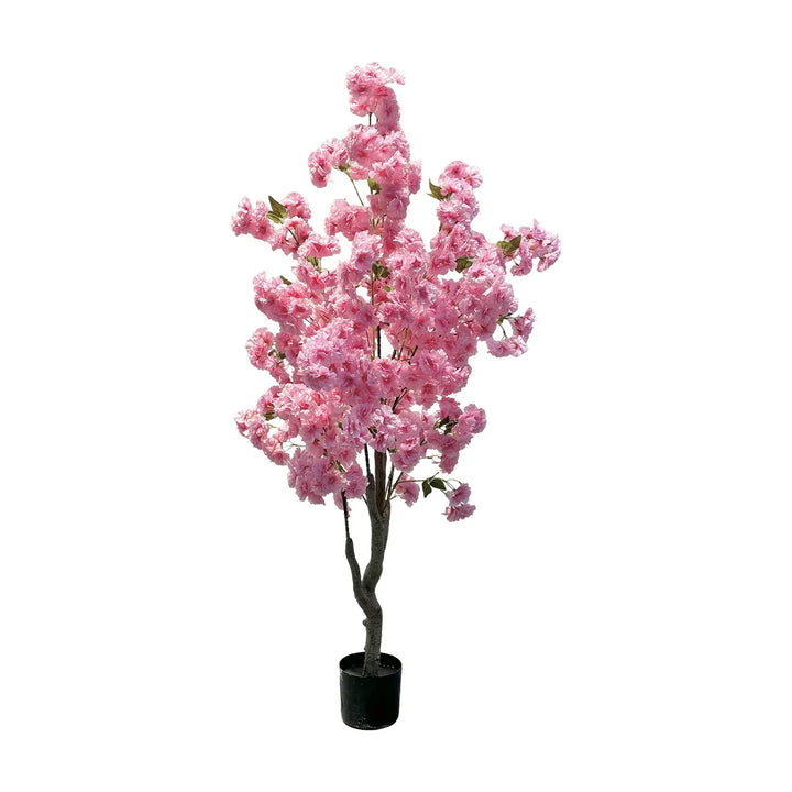 Volledige weergave van de 150 cm kunst kersenbloesem boom. Brengt direct een warme lente sfeer in huis.
