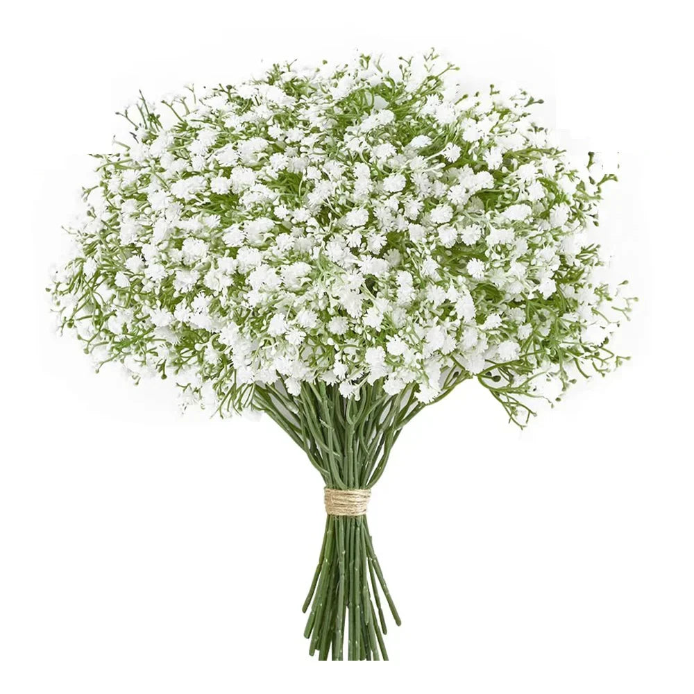 Diverse kunstbloemen bundel met gipskruid, lavendel en andere bloemsoorten, perfect voor woon- & bruiloft decoratie.