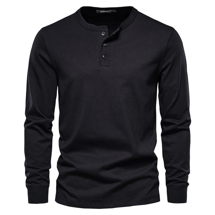 Stijlvol heren Henley shirt met lange mouwen, casual look, perfect voor herenmode.