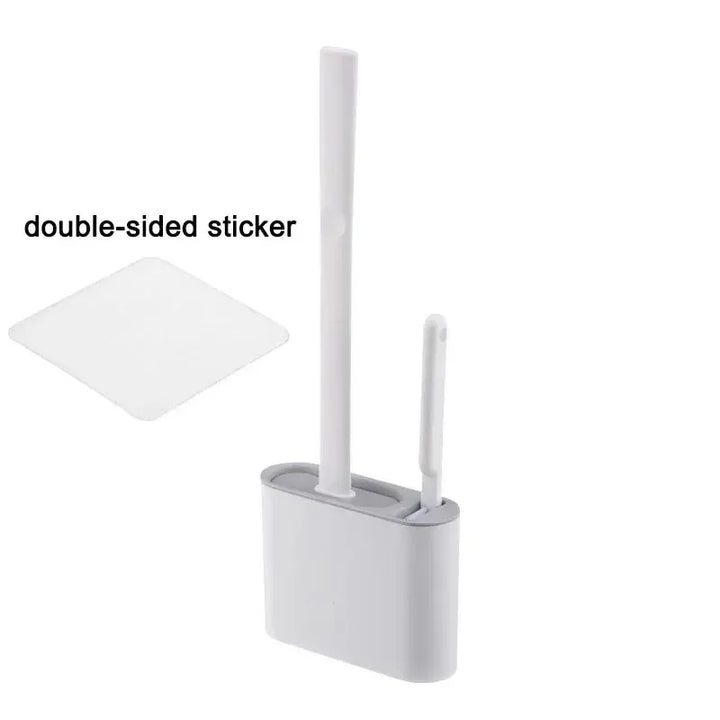 Design wc-borstelset met antibacteriële siliconen borstel en discrete wandhouder; essentieel voor elke toiletruimte.