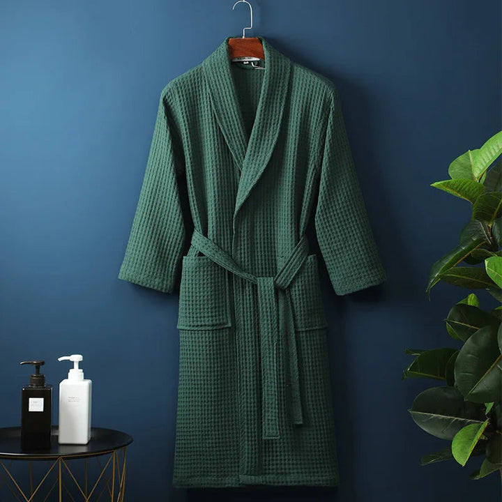 Unisex Robin badjas van zacht katoen, ideaal voor ontspanning, wellness momenten en comfortabel homewear.