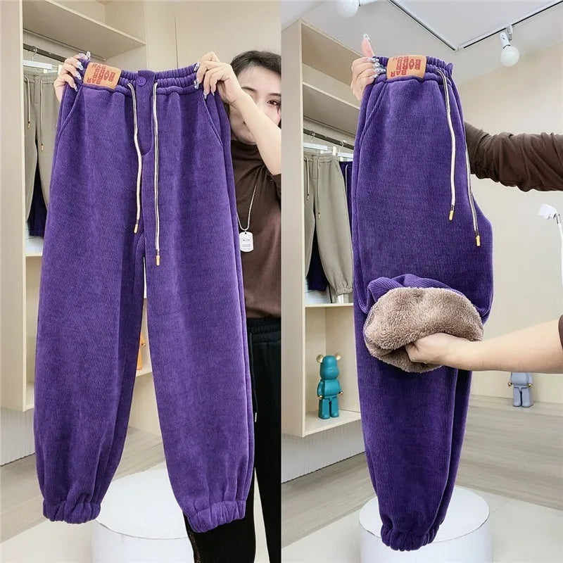 Warme, comfortabele dames winter joggingbroek, ideaal voor zowel sportieve als casual outfits.