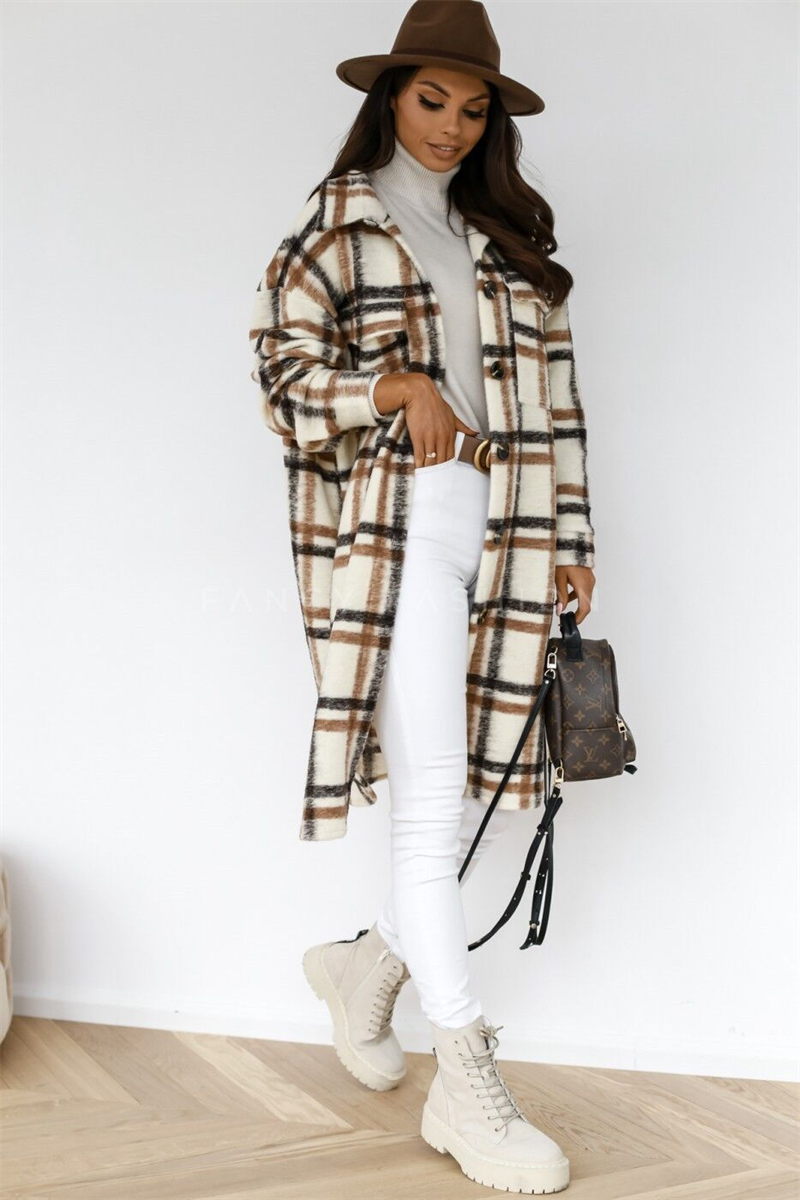 Modieuze oversized dames ruitjas, comfortabele en veelzijdige bovenkleding voor casual dagen.