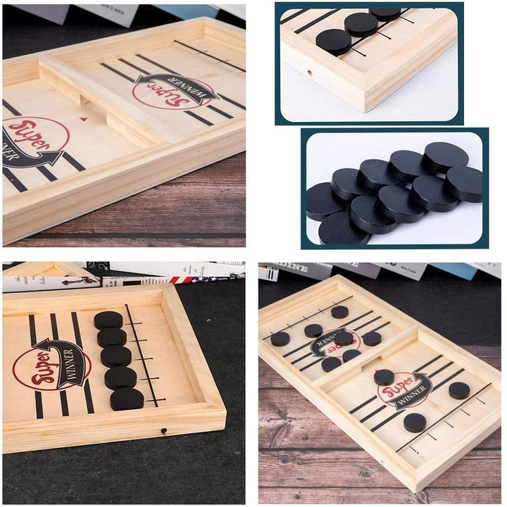 Leuk houten tafelhockey bordspel, het perfecte cadeau voor kinderen en gezinnen; garandeert interactieve binnenactiviteiten.