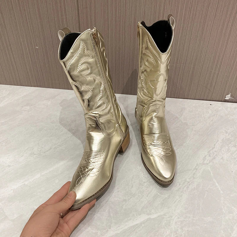 Tijdloze retro western dameslaarzen, model Daisy. Creëer een authentieke cowboy look met deze boots.