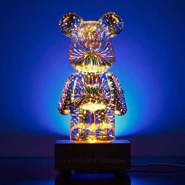 StarBear nachtlamp met 3D vuurwerk projectie, ideaal voor ontspanning en sfeervolle interieur decoratie.