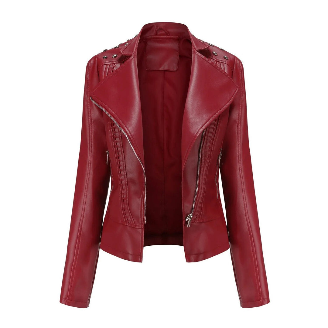 Elegante damesjas met studs, een modieuze keuze voor elke gelegenheid.