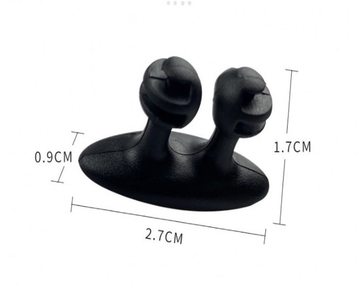Set van 5 universele kabel organizers om rommelige kabels te voorkomen en je werkplek opgeruimd te houden.