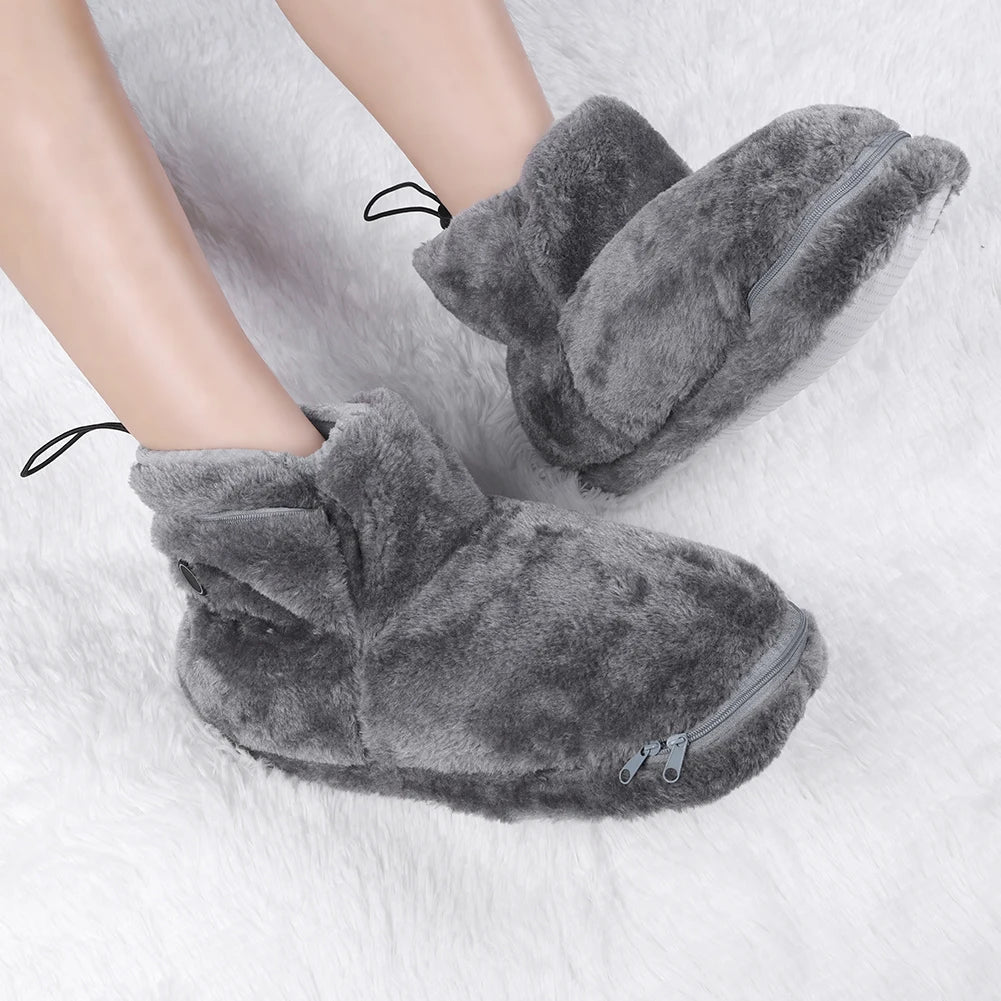Unisex elektrische USB-pantoffels met zacht pluche voor ultiem wintercomfort en altijd warme voeten.